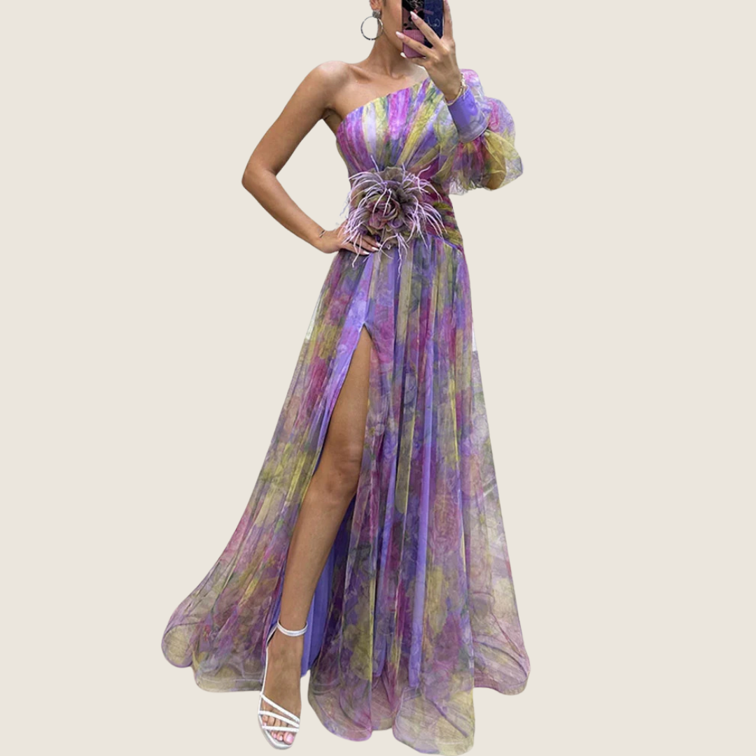 Image of Tasha | Women's One Shoulder Floral Maxi Dress