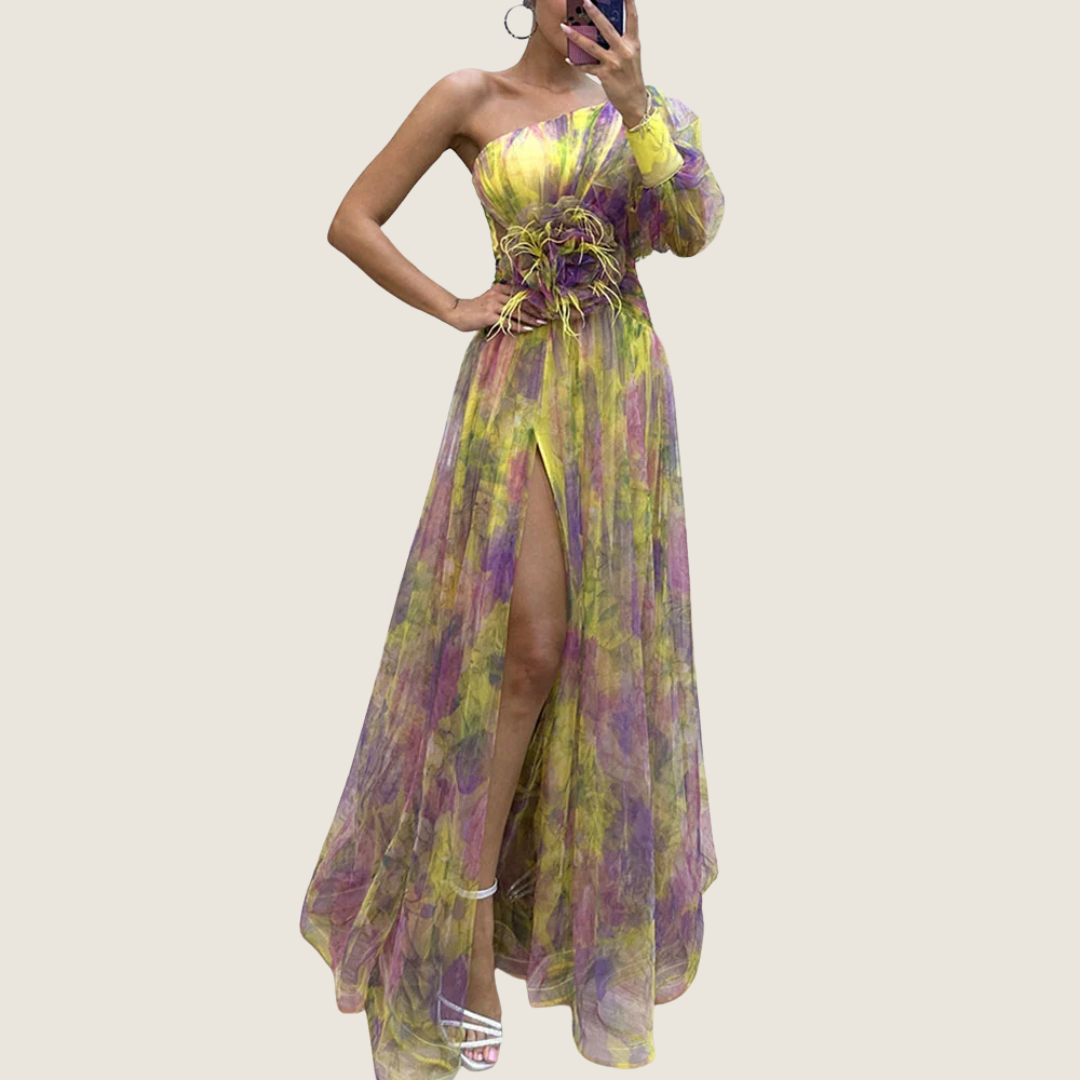 Image of Tasha | Women's One Shoulder Floral Maxi Dress