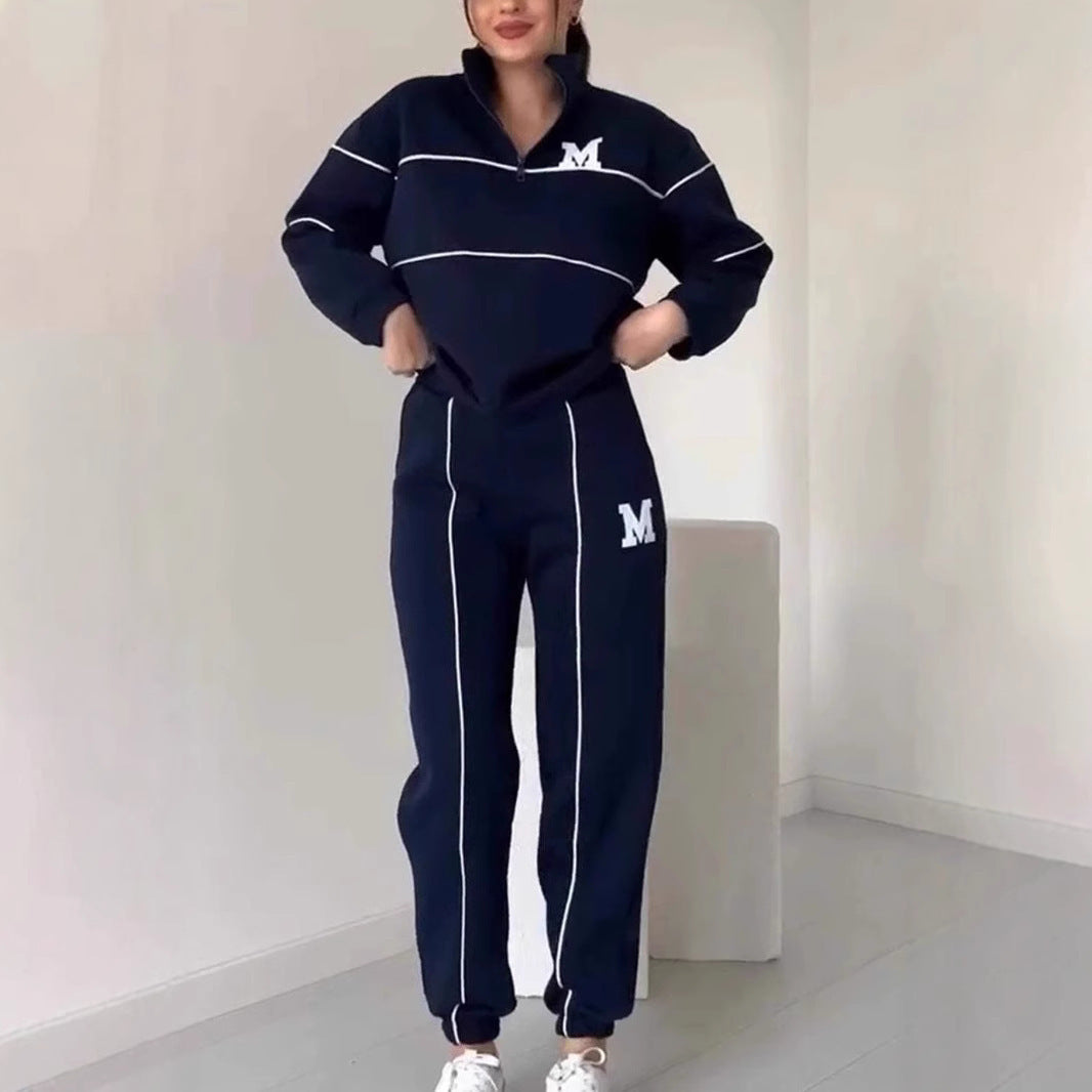 Image of Tatum | Women's High Neck Two-Piece Tracksuit Set