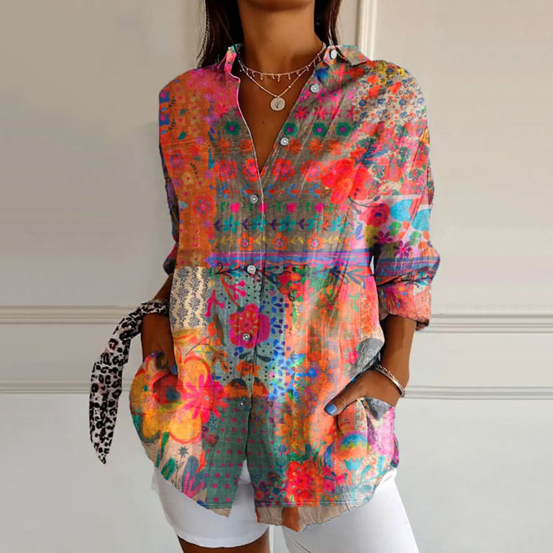 Image of Tatyana | Women's Button-Down Printed Blouse