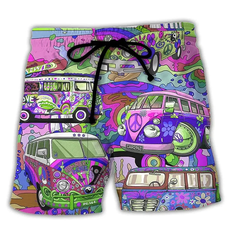 Image of Teddy | Men's Printed Drawstring Swim Trunks