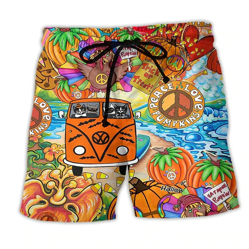 Image of Teddy | Men's Printed Drawstring Swim Trunks