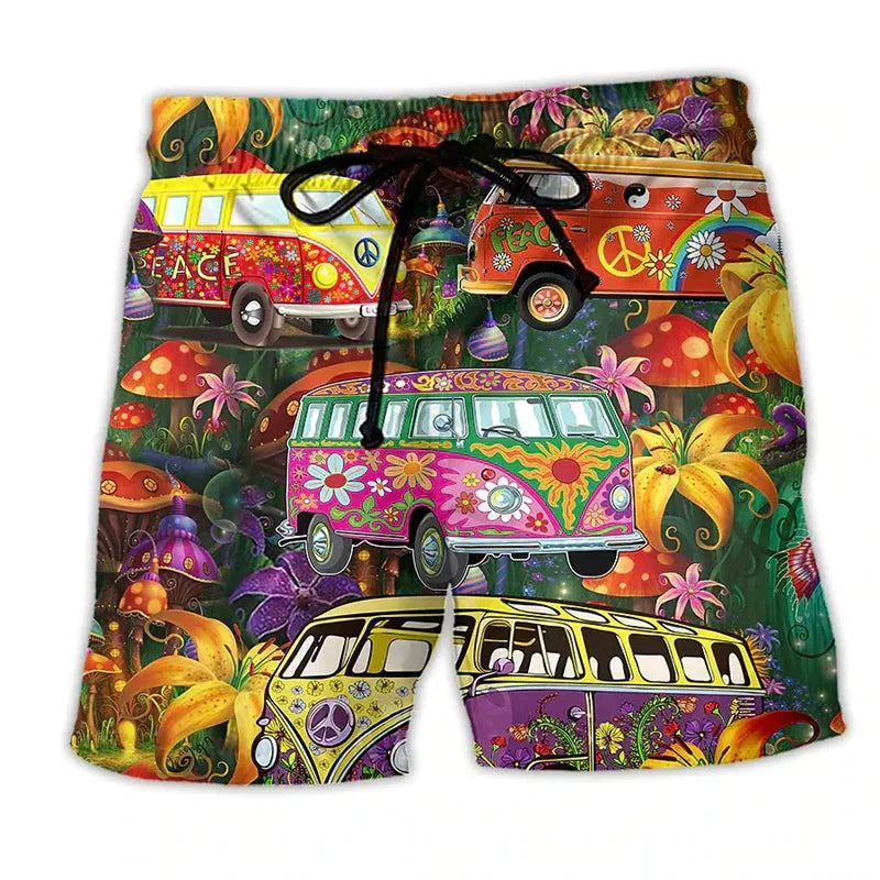 Image of Teddy | Men's Printed Drawstring Swim Trunks