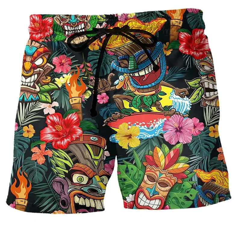 Image of Teddy | Men's Printed Drawstring Swim Trunks