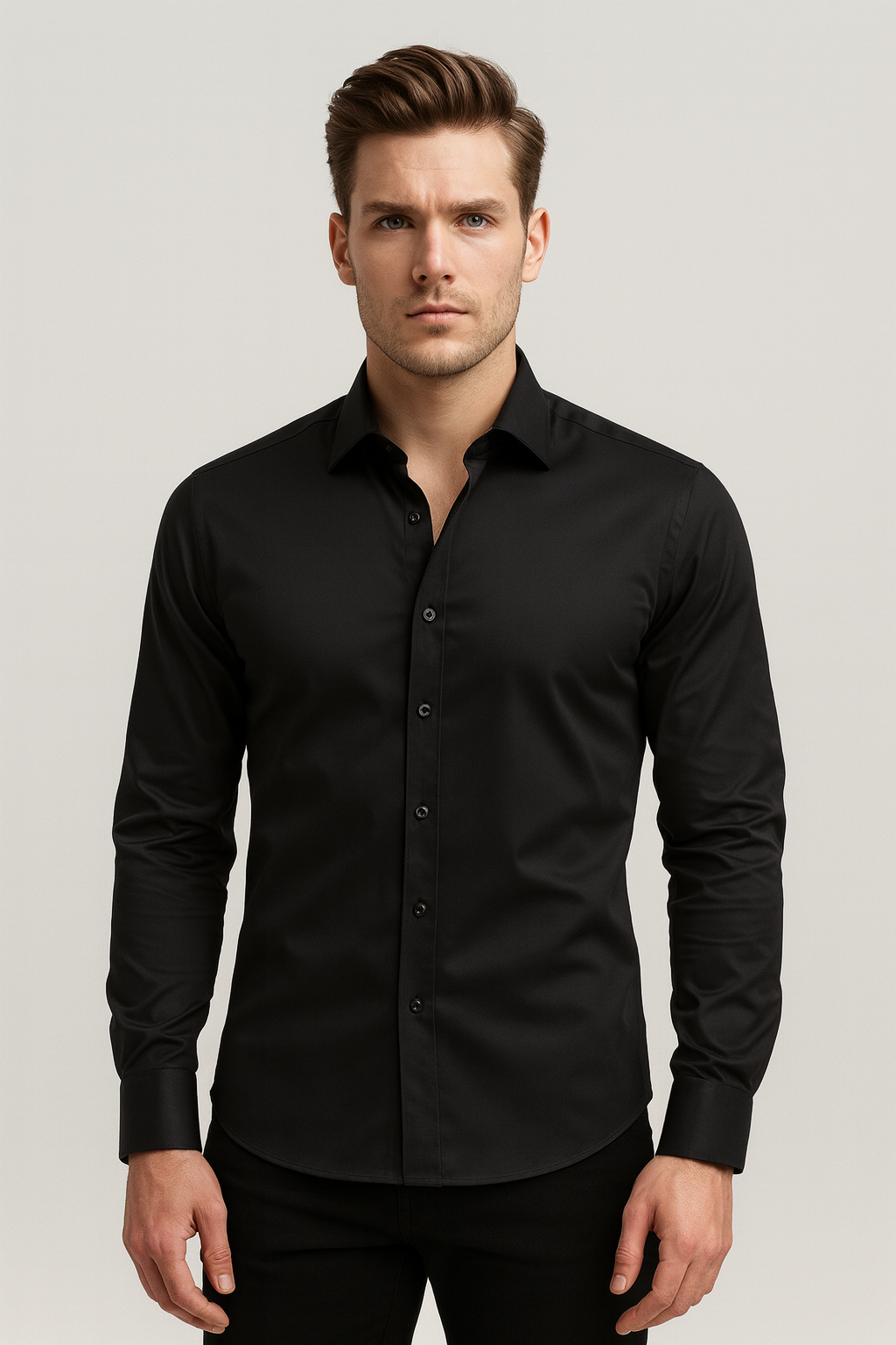 Image of Teddy | Men's Slim-Fit Button-Down Dress Shirt
