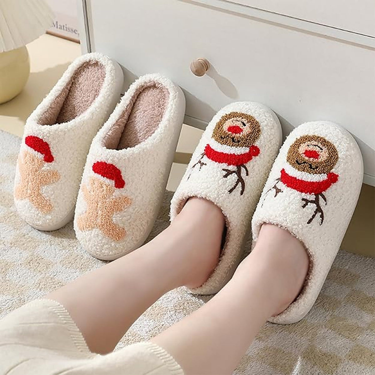 Teddy Slippers - Retro Christmas Slippers with Non-Slip Sole