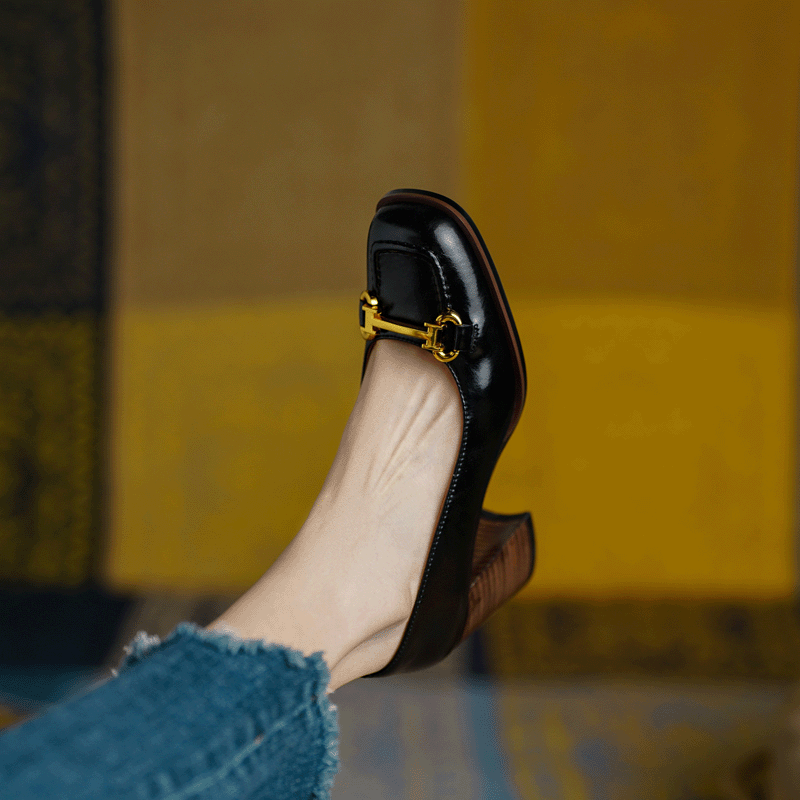 Image of Tessa | Women's Block Heel Loafer Shoes