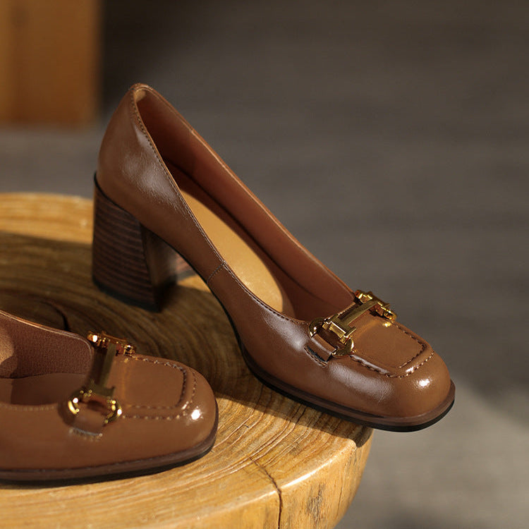 Image of Tessa | Women's Block Heel Loafer Shoes