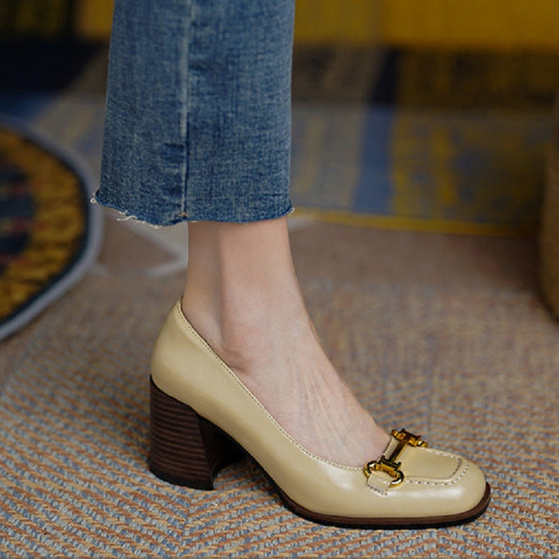 Image of Tessa | Women's Block Heel Loafer Shoes