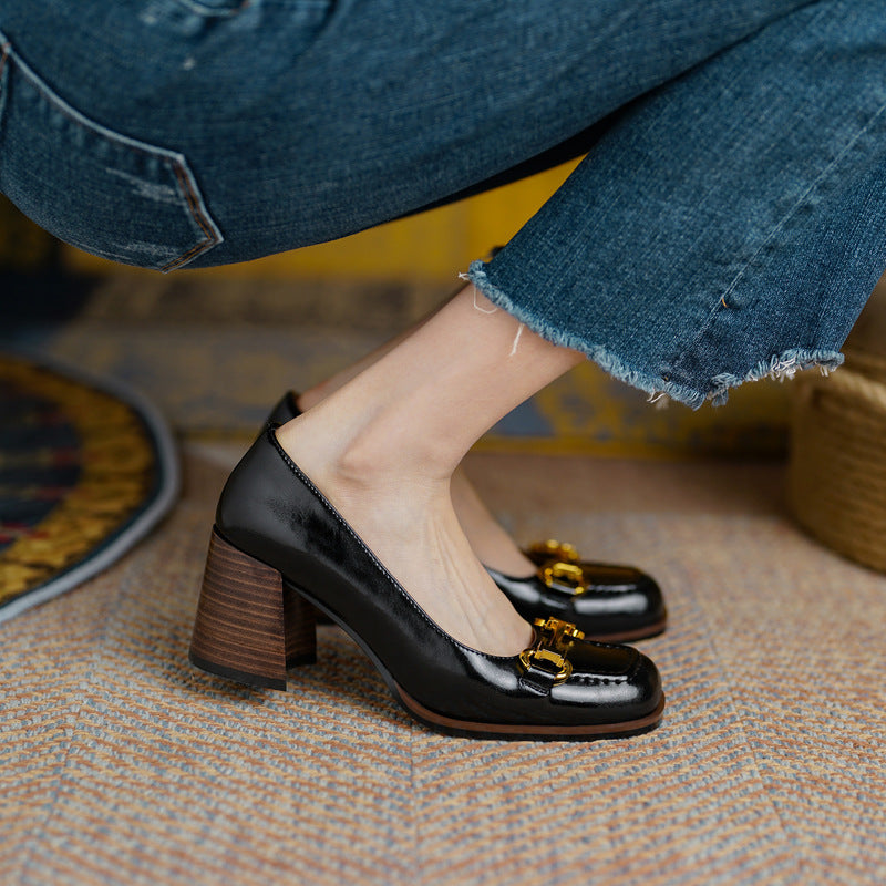 Image of Tessa | Women's Block Heel Loafer Shoes