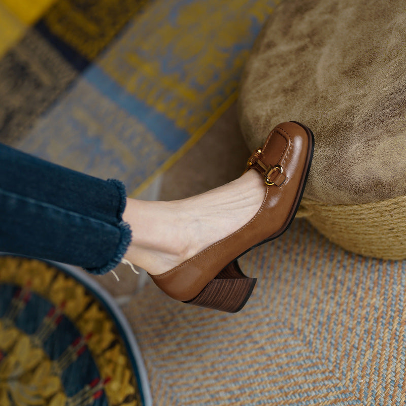 Image of Tessa | Women's Block Heel Loafer Shoes
