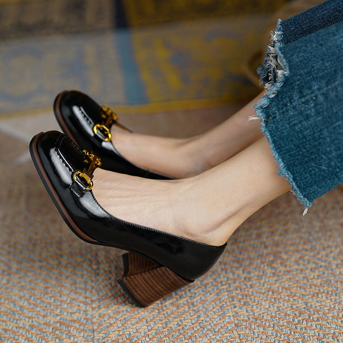 Image of Tessa | Women's Block Heel Loafer Shoes