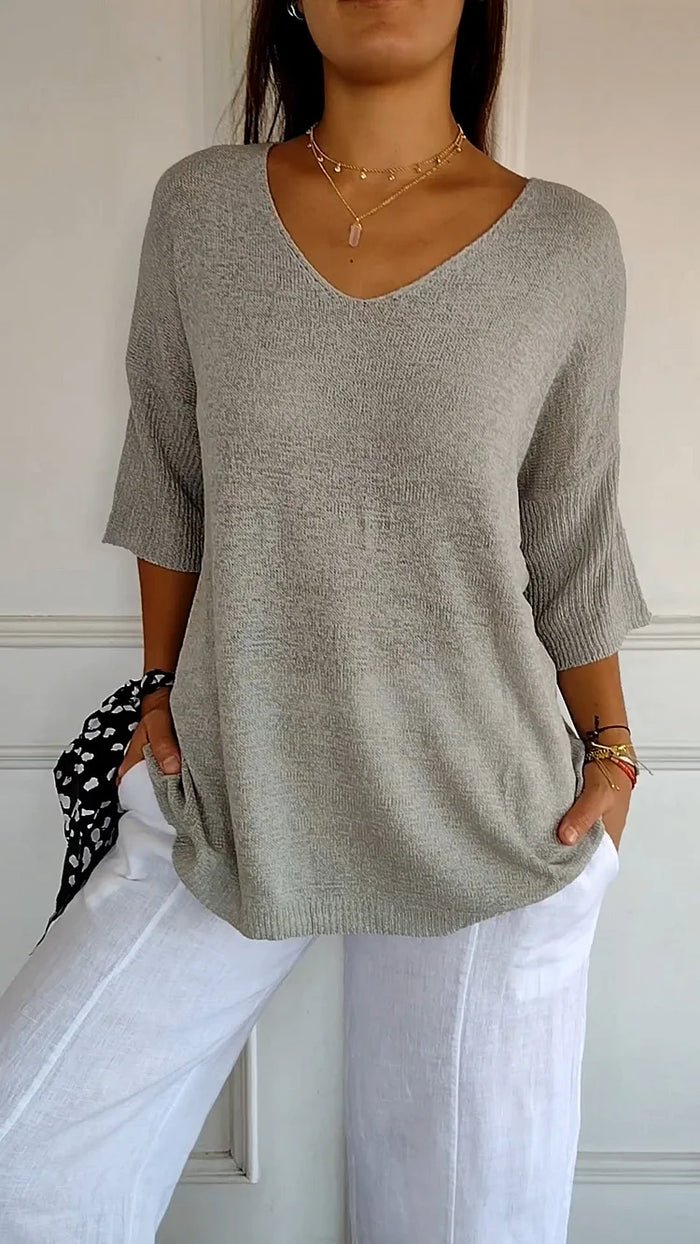 Image of Tessa | Women's V-Neck Knit Top