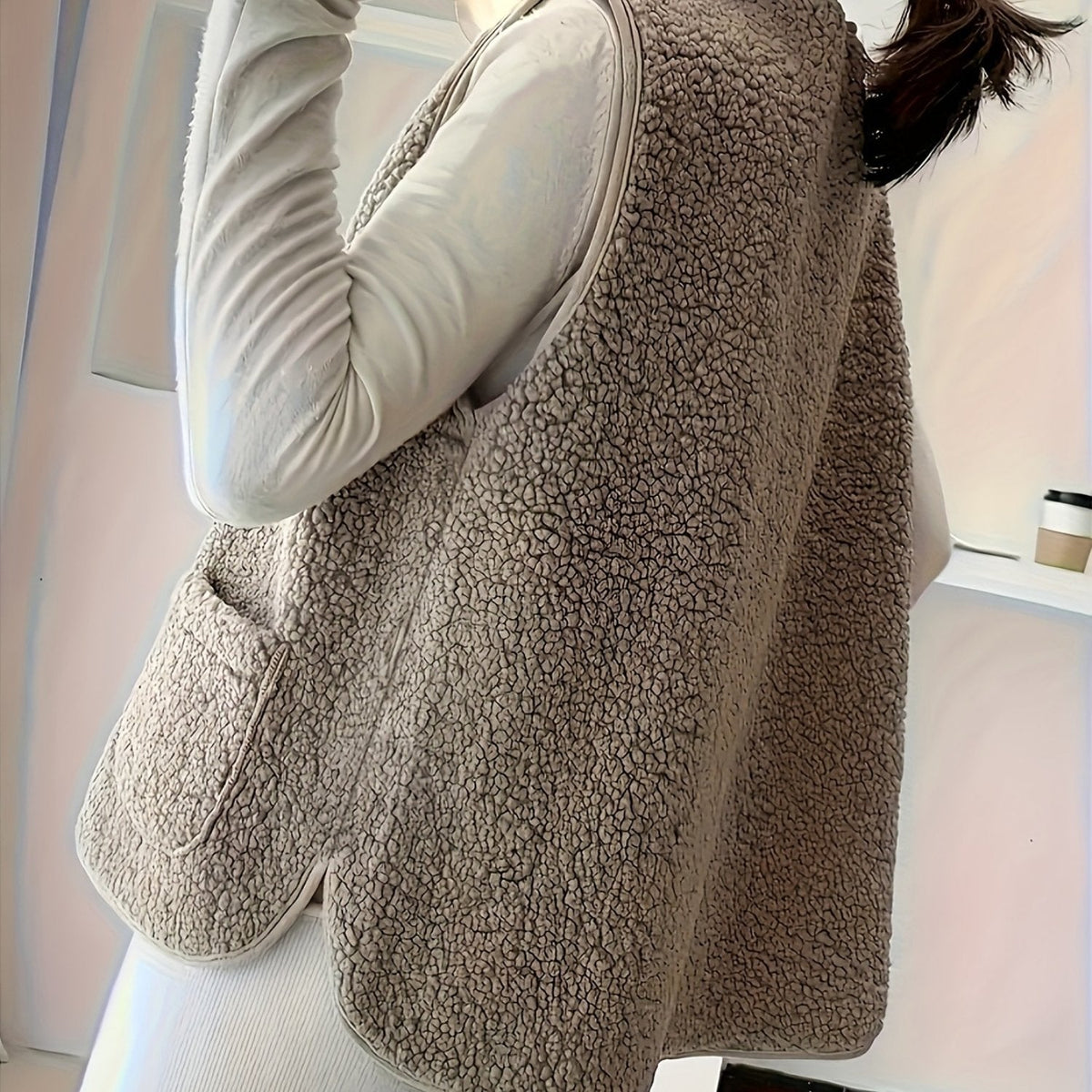 Textured Button-Front Gilet