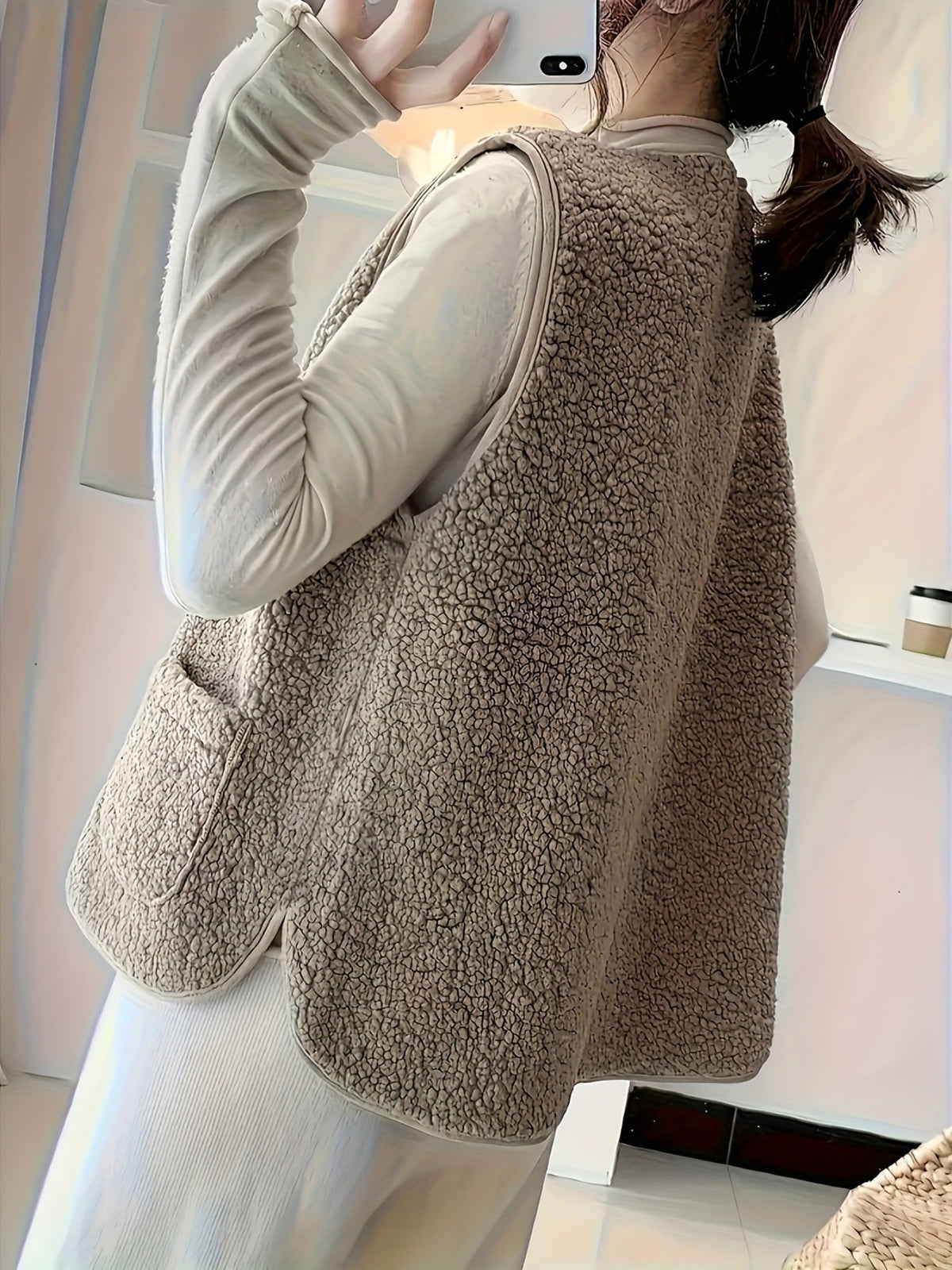 Textured Button-Front Gilet