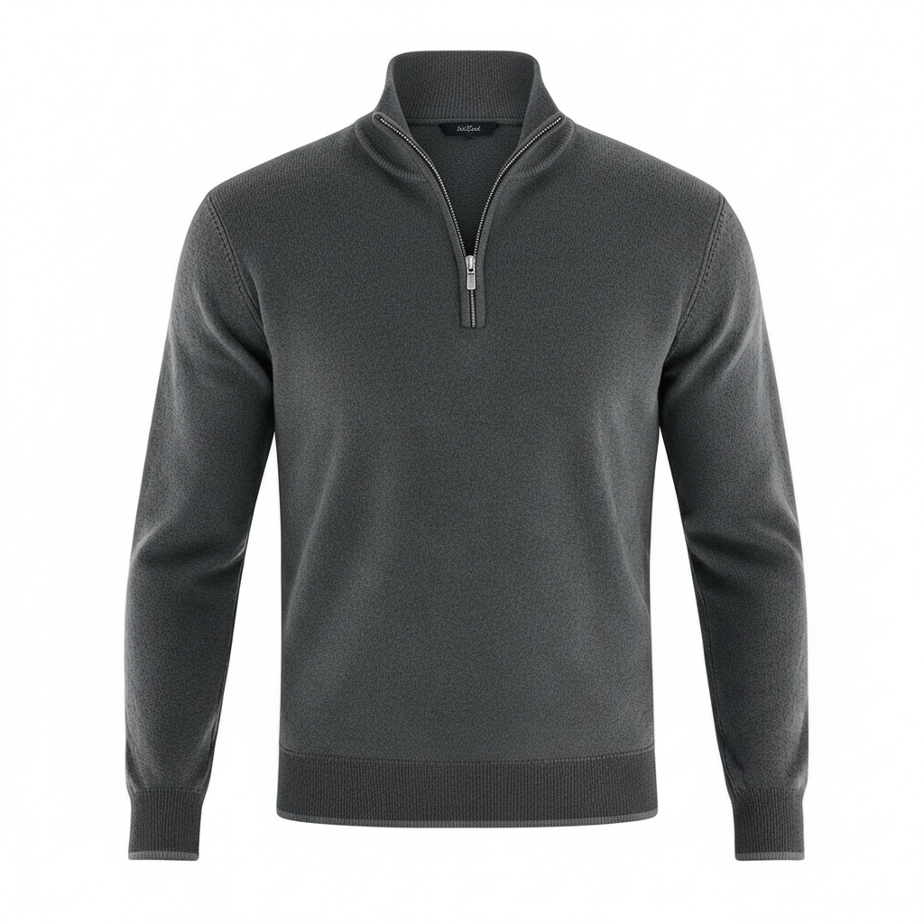 Image of Thomas | Men's Quarter Zip Mock Neck Sweater