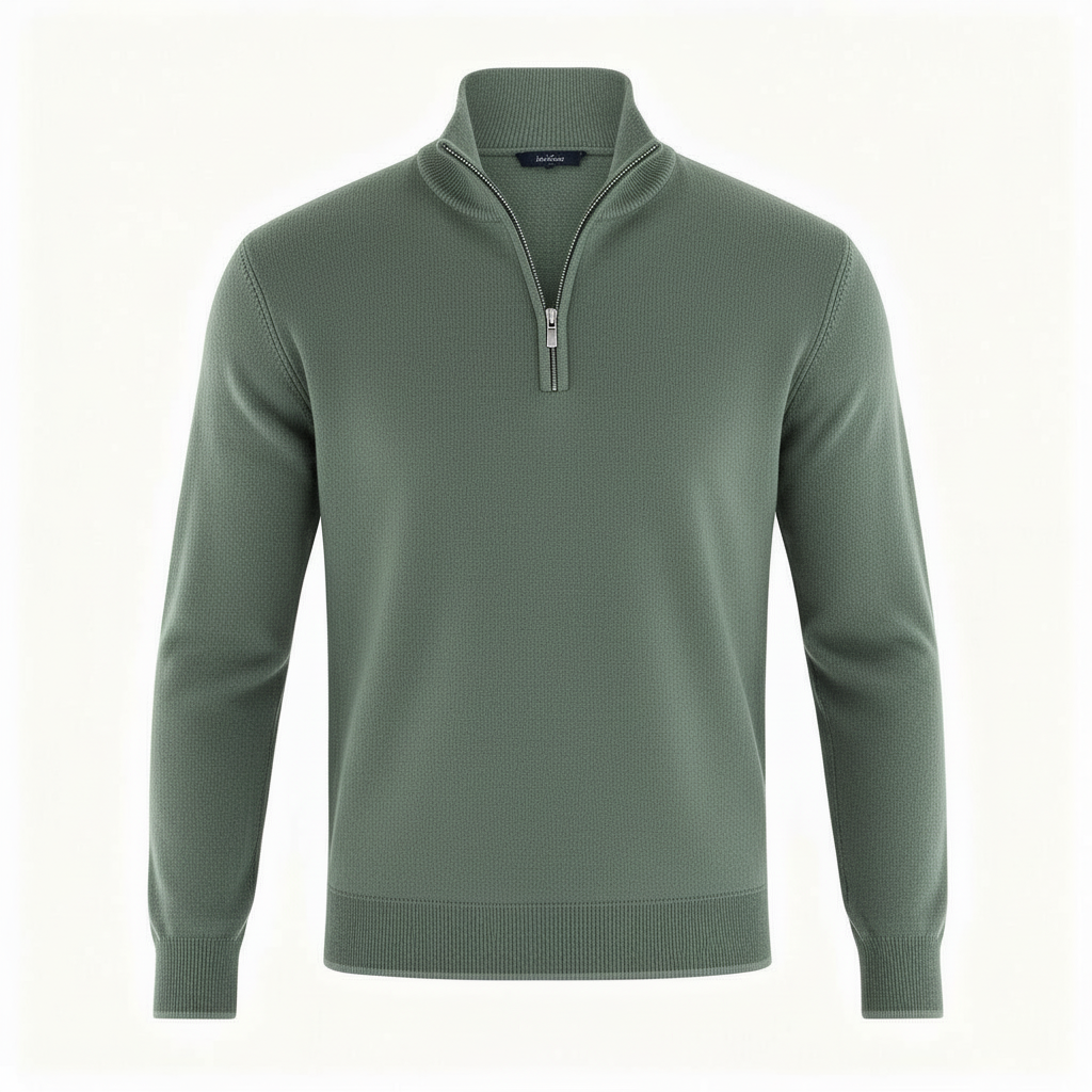 Image of Thomas | Men's Quarter Zip Mock Neck Sweater