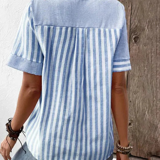 Image of Tiffany | Women's Button-Down Striped Blouse