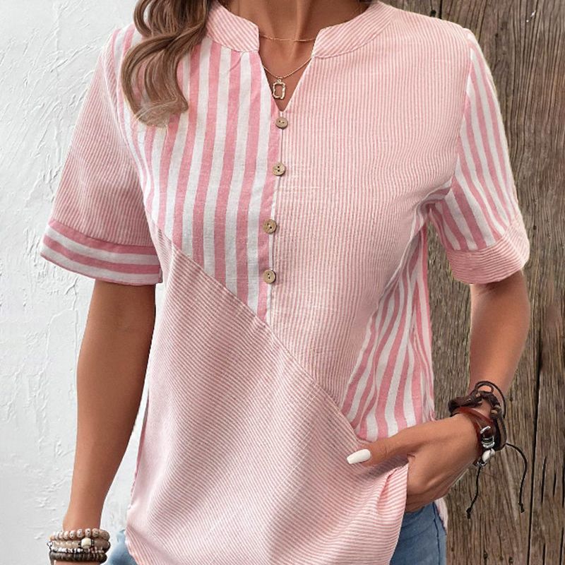 Image of Tiffany | Women's Button-Down Striped Blouse