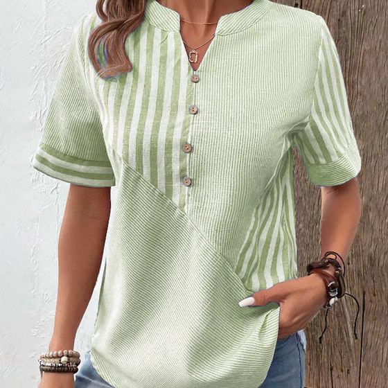 Image of Tiffany | Women's Button-Down Striped Blouse