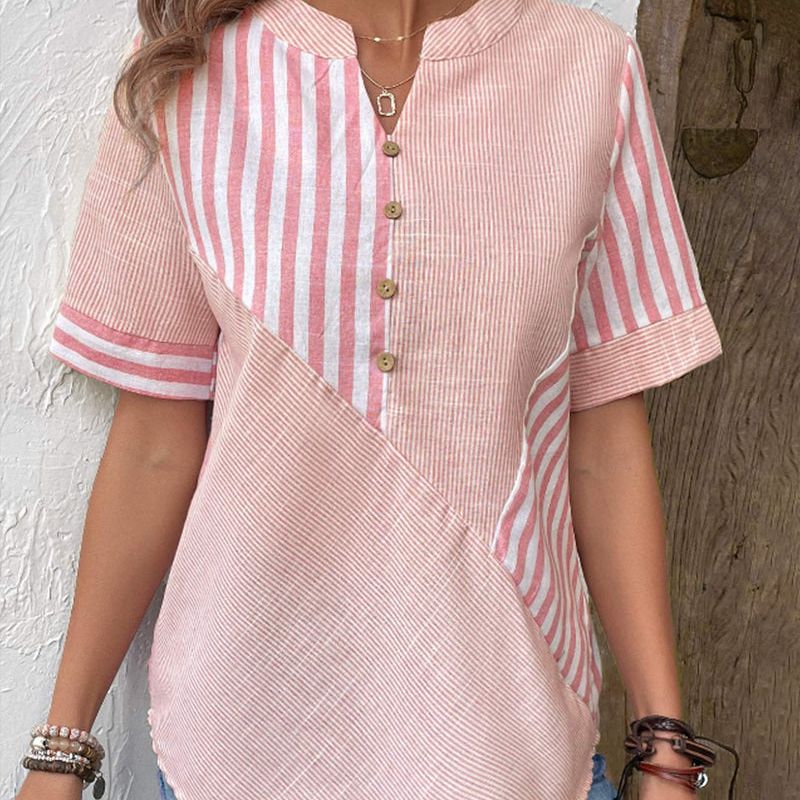 Image of Tiffany | Women's Button-Down Striped Blouse