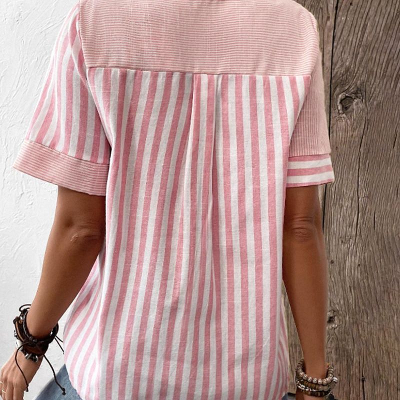 Image of Tiffany | Women's Button-Down Striped Blouse