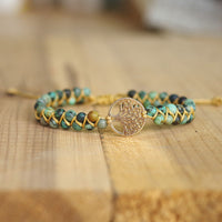 African Jasper & Tree of Life Bracelet