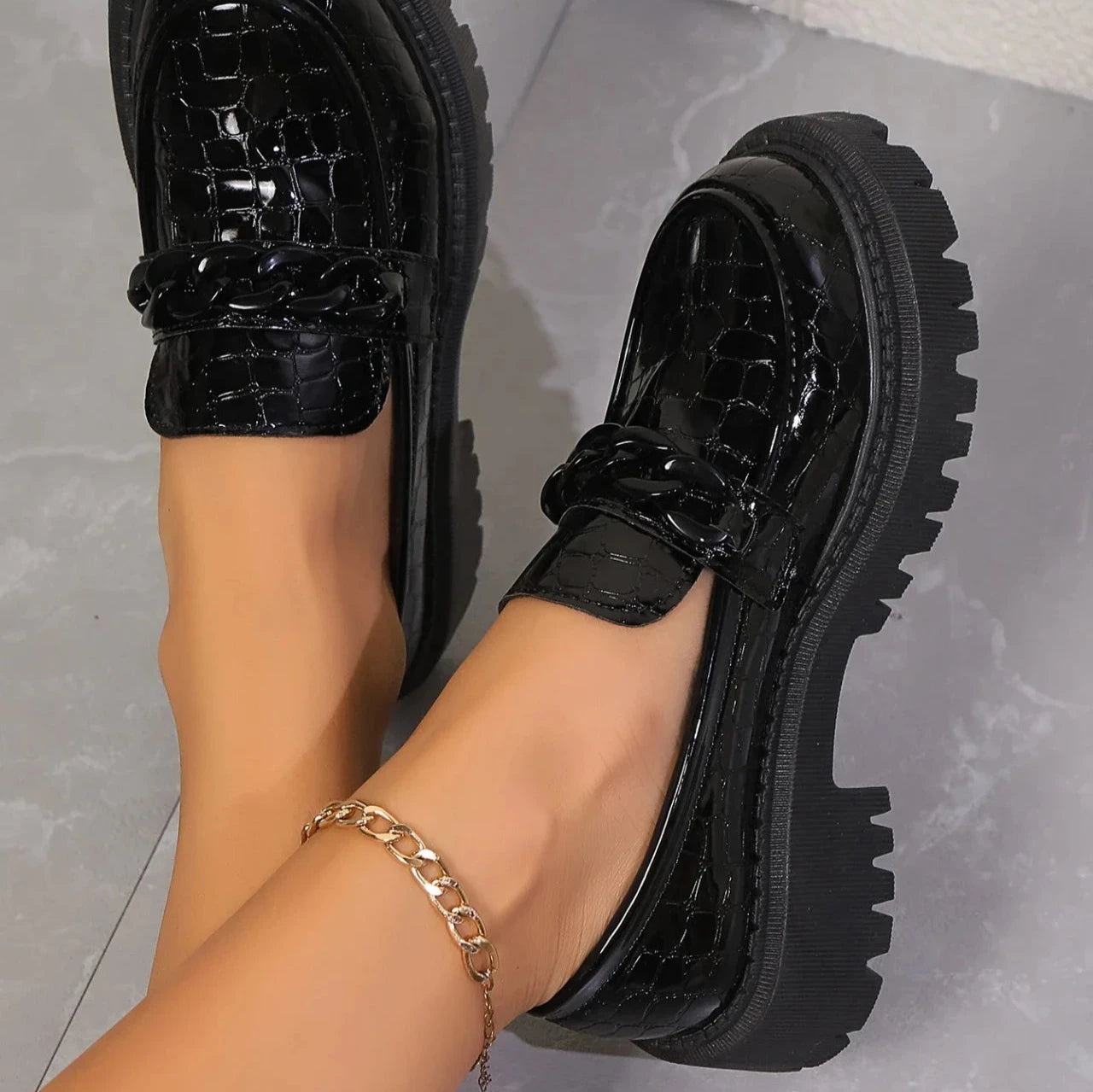 Image of Tyra | Women's Platform Chunky Sole Loafer Shoes