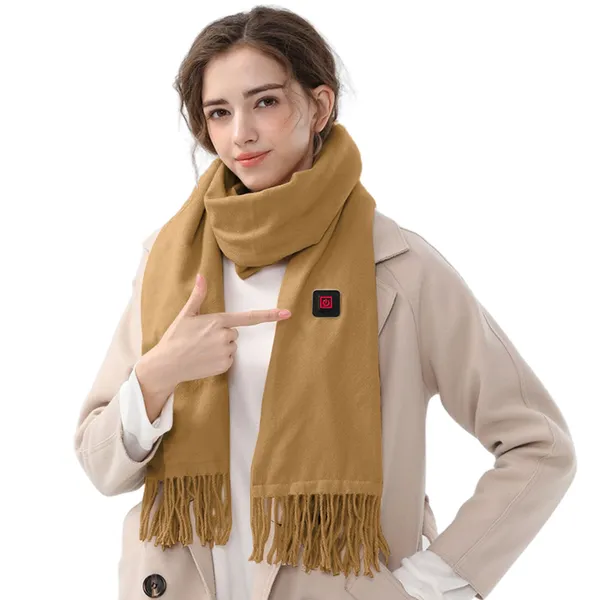 USB-Heated Fleece Scarf and Neck Wrap with Three Temperature Settings