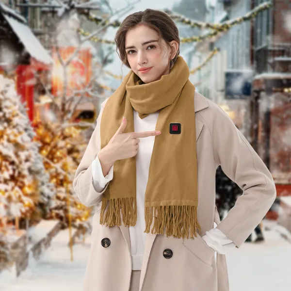 USB-Heated Fleece Scarf and Neck Wrap with Three Temperature Settings