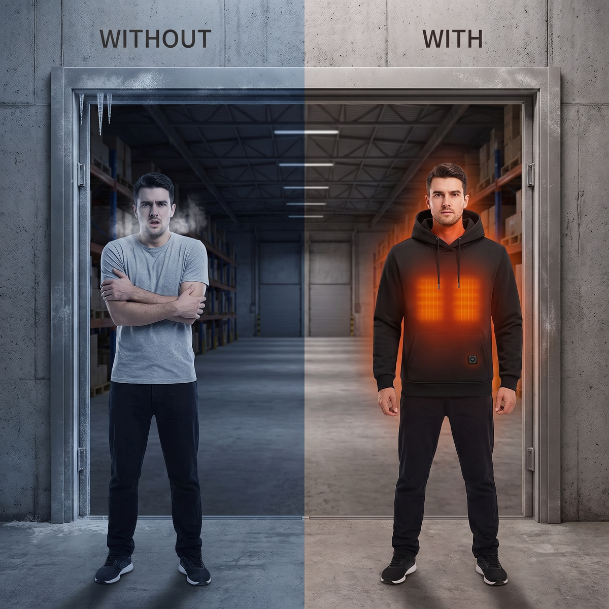 USB Heated Hoodie with 11 Heating Zones and 3 Heat Levels