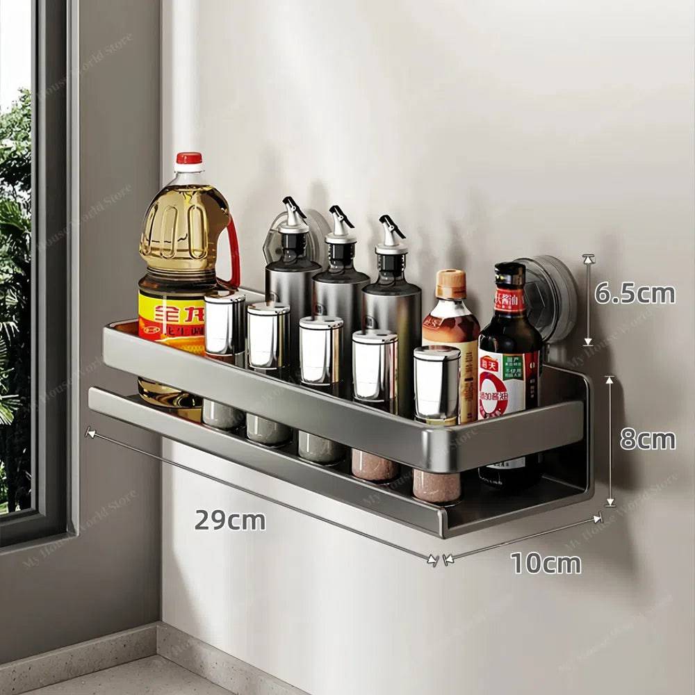 Vera Wall Mounted Suction Cup Spice Rack For Kitchen
