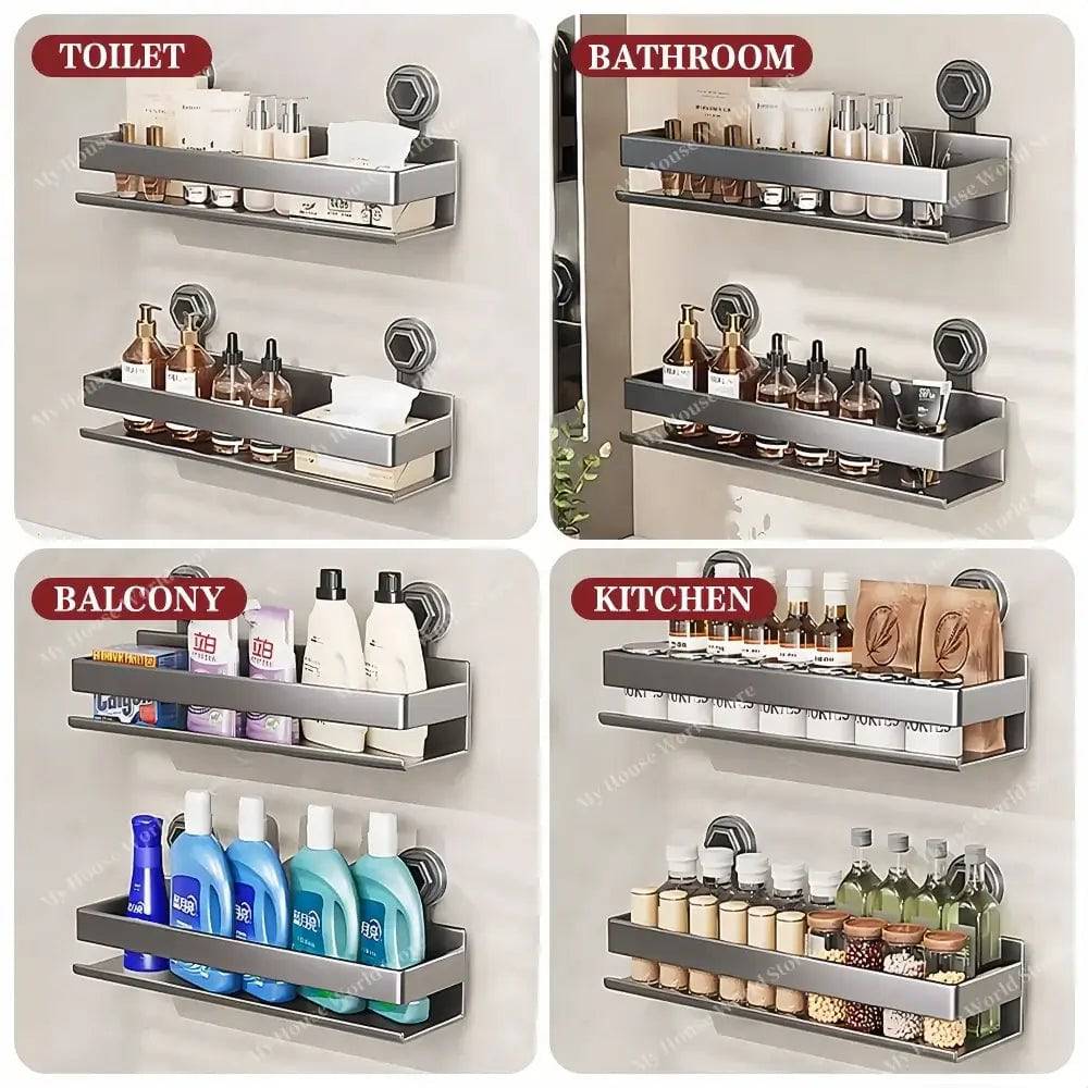 Vera Wall Mounted Suction Cup Spice Rack For Kitchen