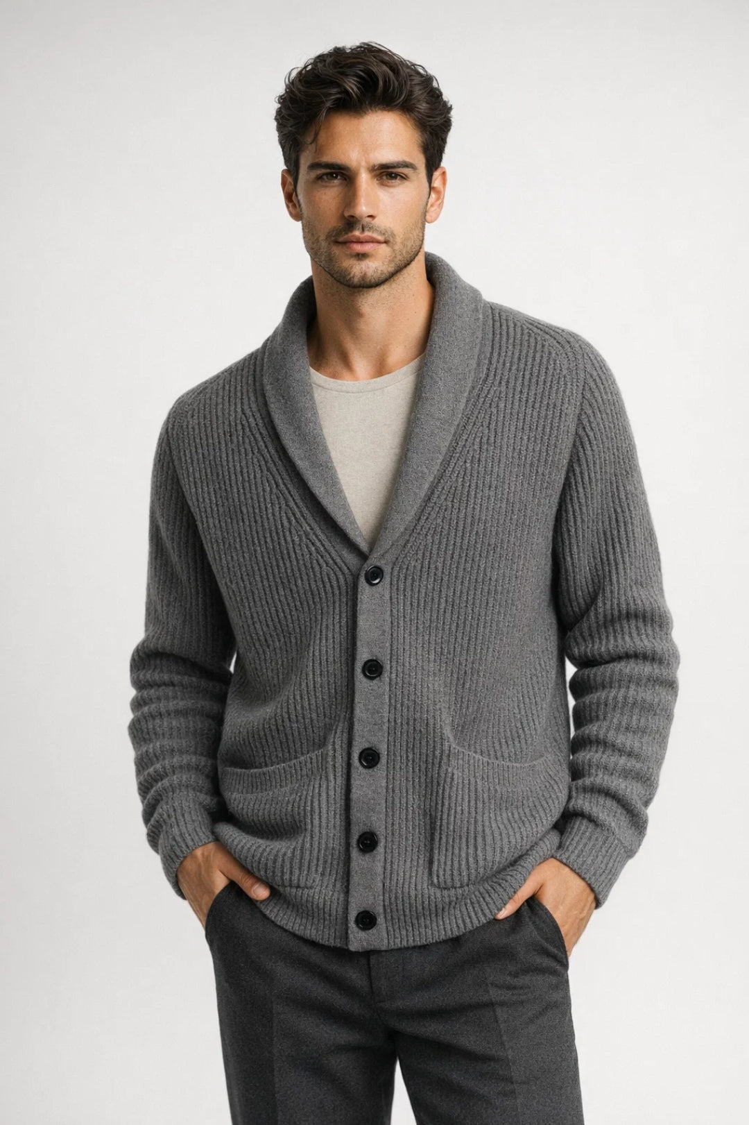 Image of Victor | Men's Shawl Collar Cardigan