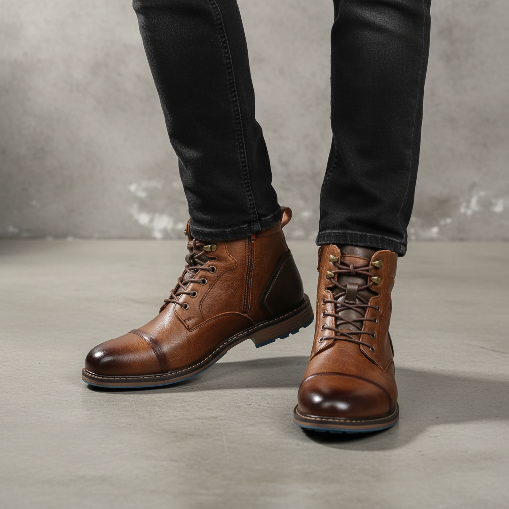 Vintage-Style Ankle Boots - Jeremy