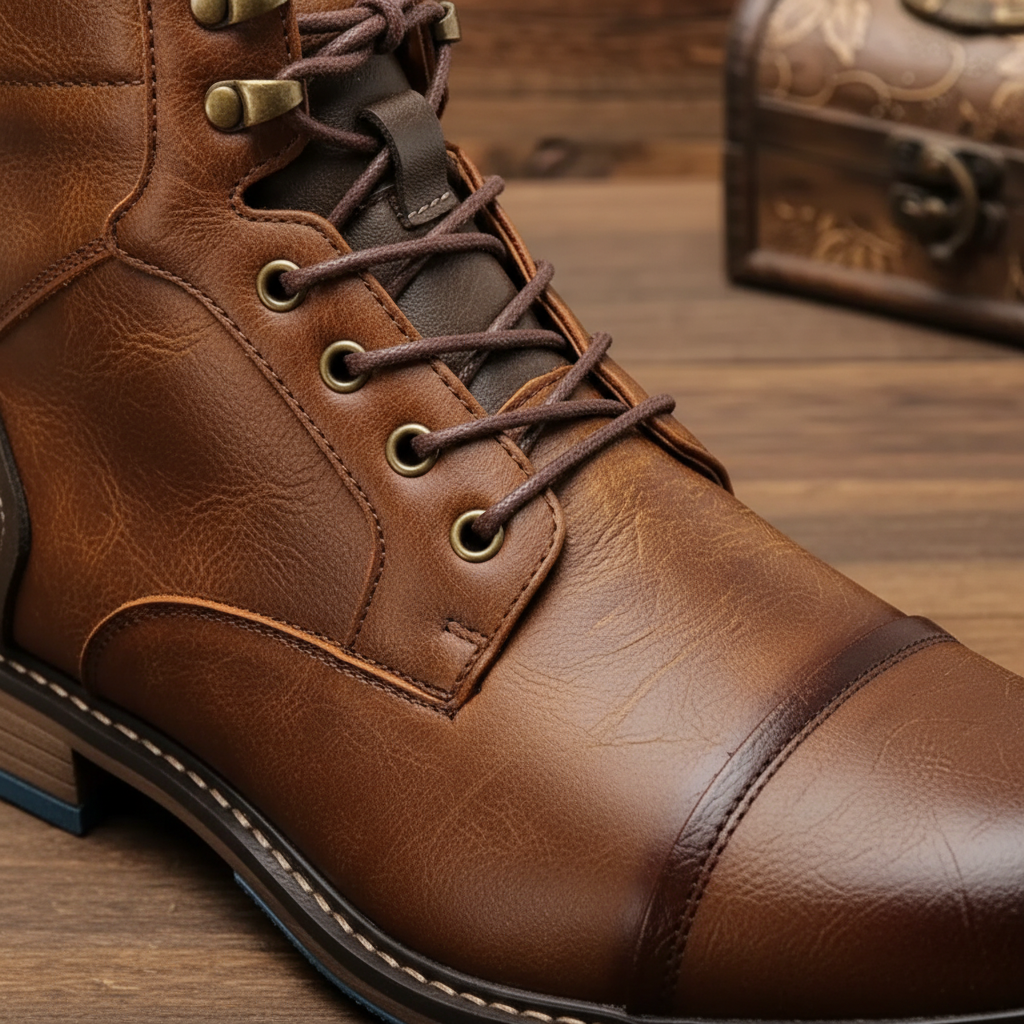 Vintage-Style Ankle Boots - Jeremy