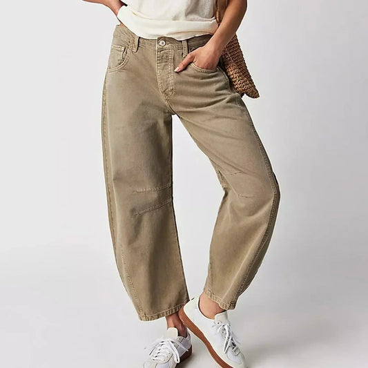 Image of Virginia | Women's High-Waisted Barrel Leg Pants