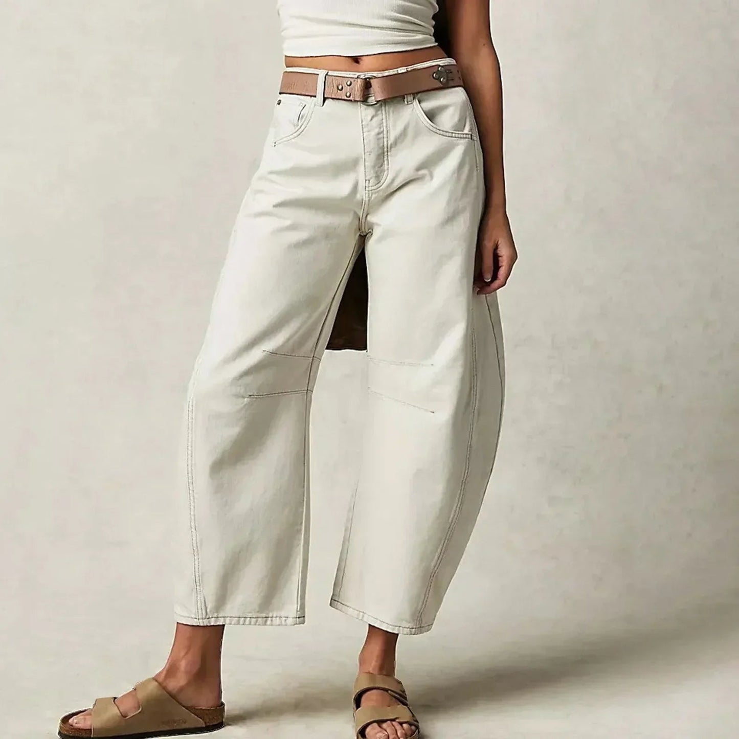 Image of Virginia | Women's High-Waisted Barrel Leg Pants