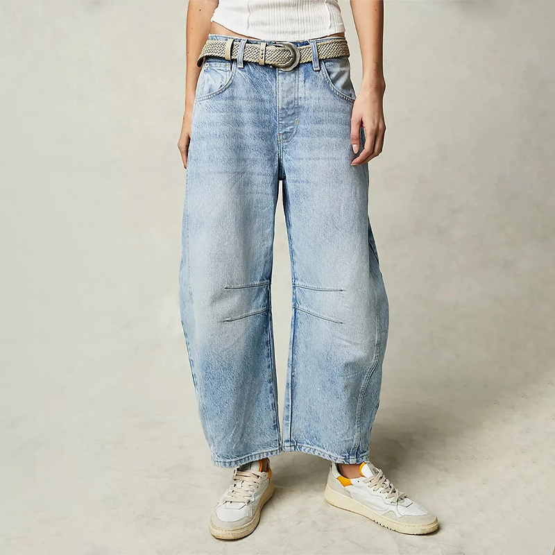 Image of Virginia | Women's High-Waisted Barrel Leg Pants