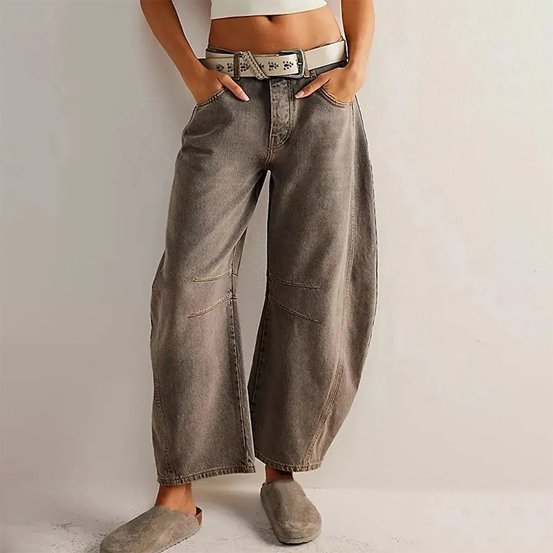 Image of Virginia | Women's High-Waisted Barrel Leg Pants