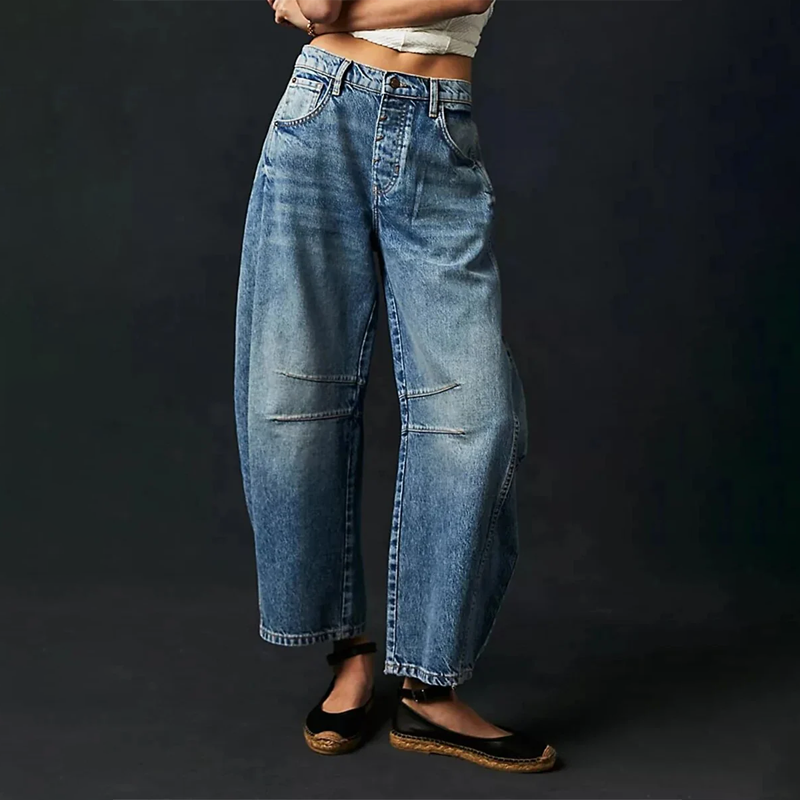 Image of Virginia | Women's High-Waisted Barrel Leg Pants