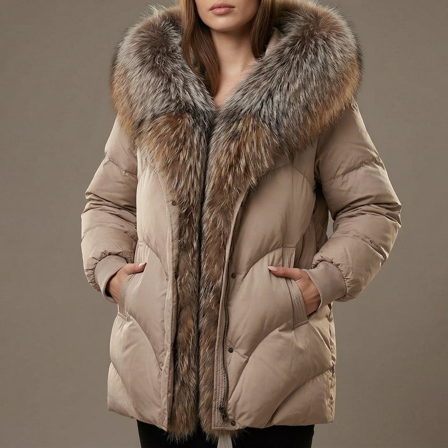 Image of Virginia | Women's Knee-Length Quilted Puffer Coat