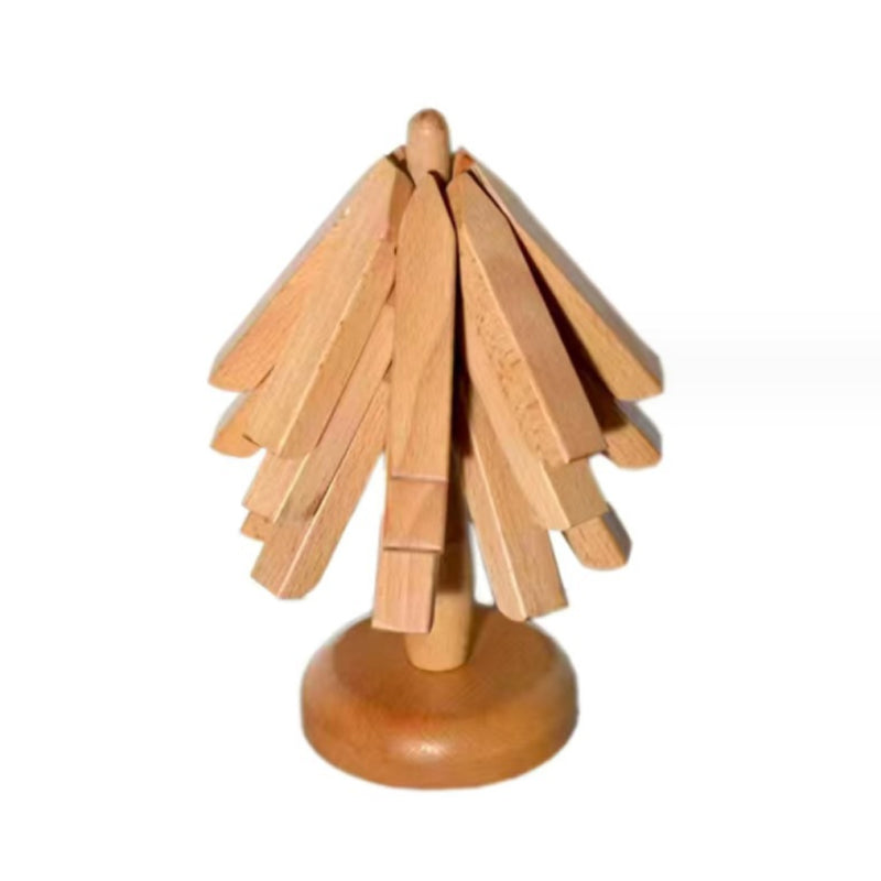 Walnut or Beech Wood Table Mat | Stackable Heat-Insulating Table Protector for Dining Tables and Kitchens