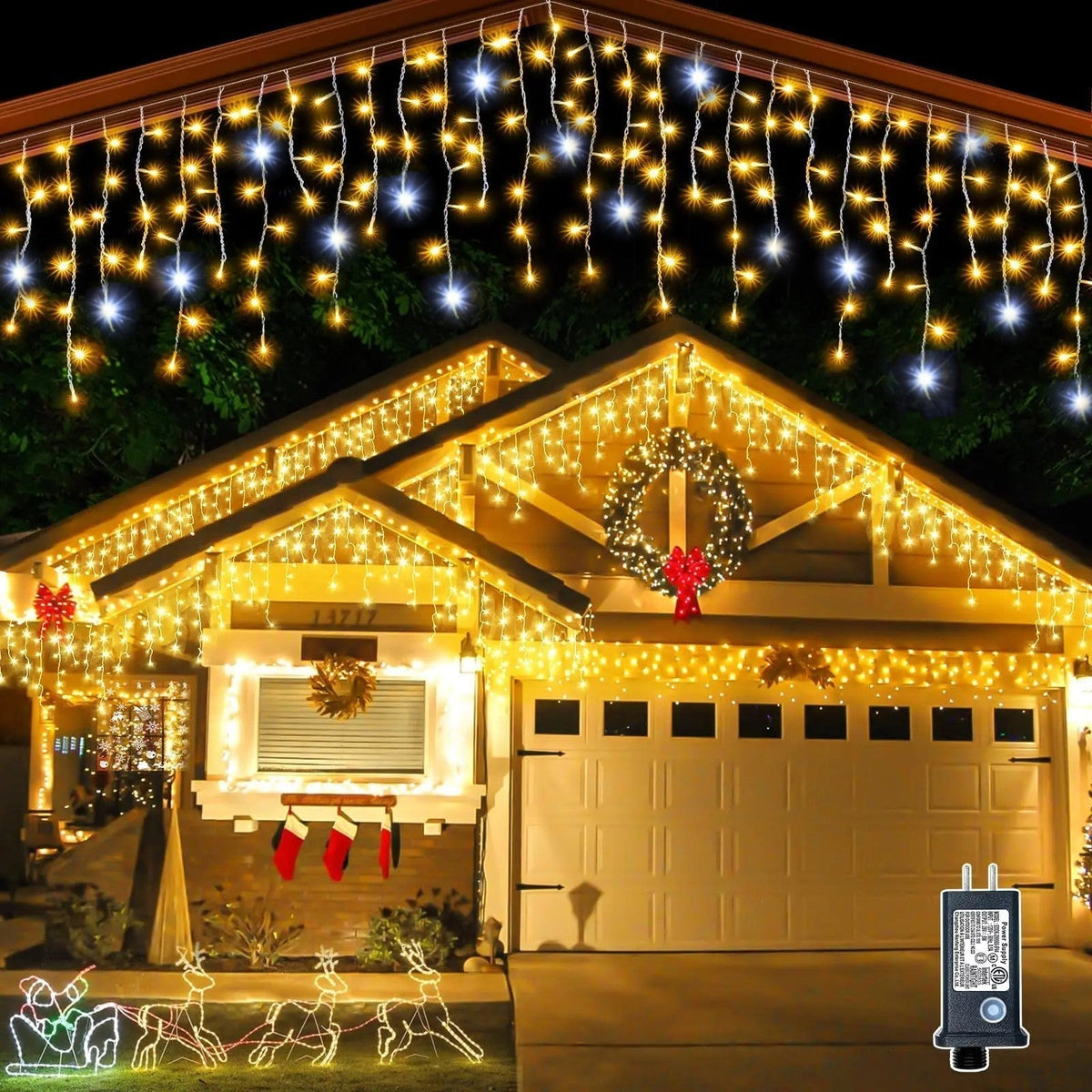 Warm White Outdoor LED Garden Lights – IP44 Waterproof Curtain Lights for Weddings and Celebrations