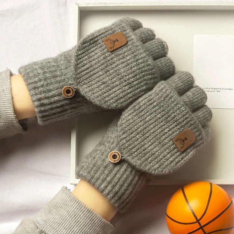 WARMTOUCH – Winter half-finger gloves with touchscreen function & soft knit design