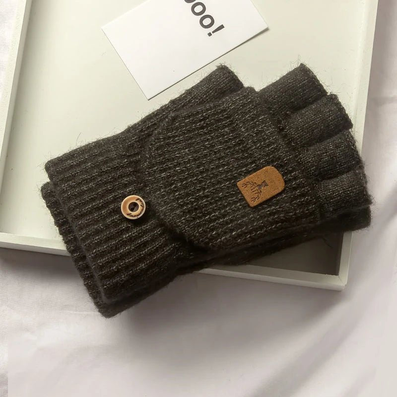 WARMTOUCH – Winter half-finger gloves with touchscreen function & soft knit design
