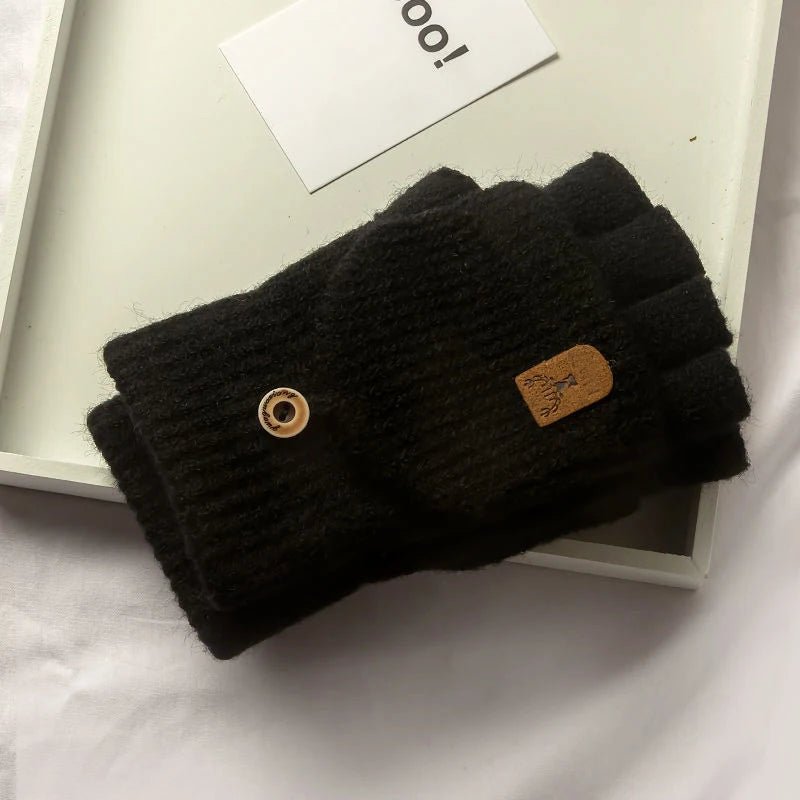 WARMTOUCH – Winter half-finger gloves with touchscreen function & soft knit design