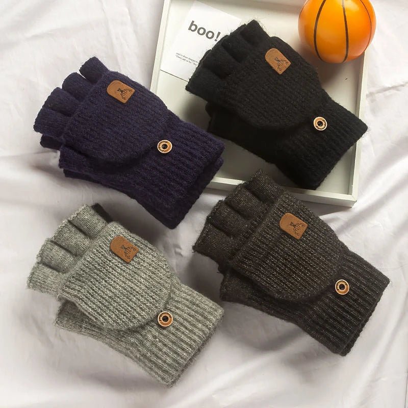 WARMTOUCH – Winter half-finger gloves with touchscreen function & soft knit design