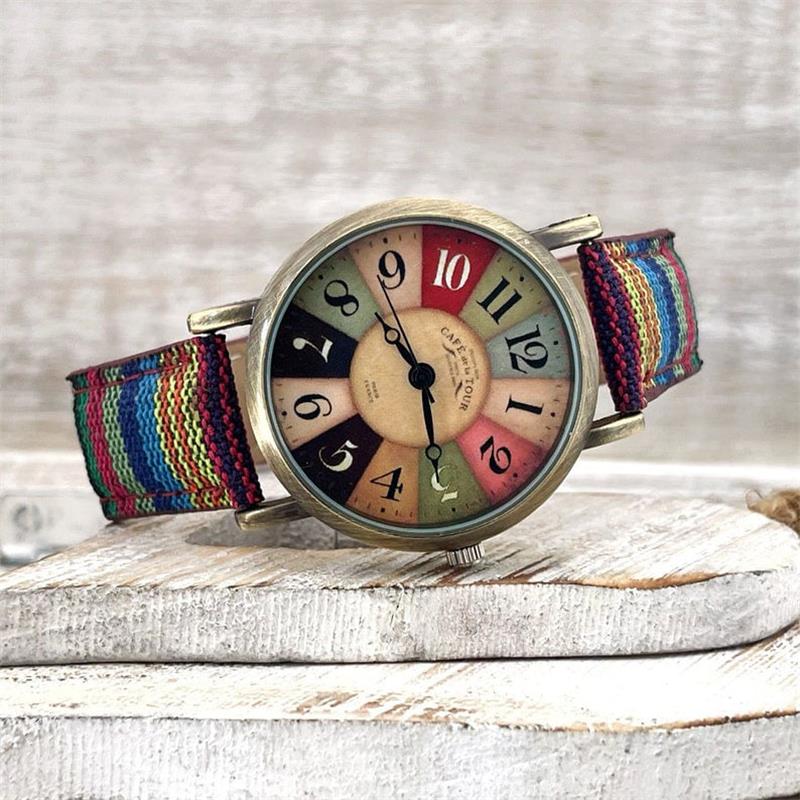 Watches with Multicolored Rainbow Pattern