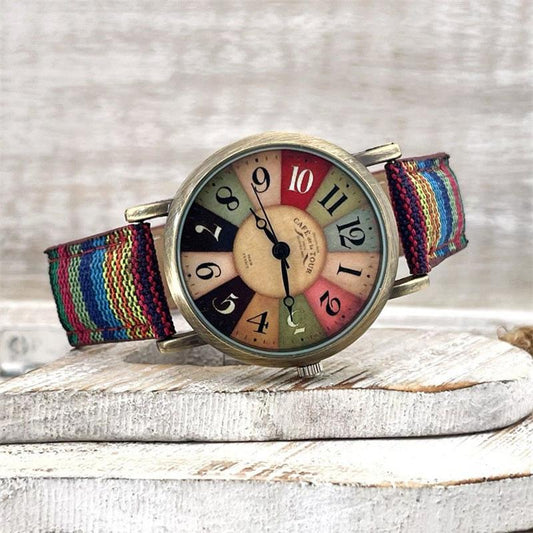 Watches with Multicolored Rainbow Pattern